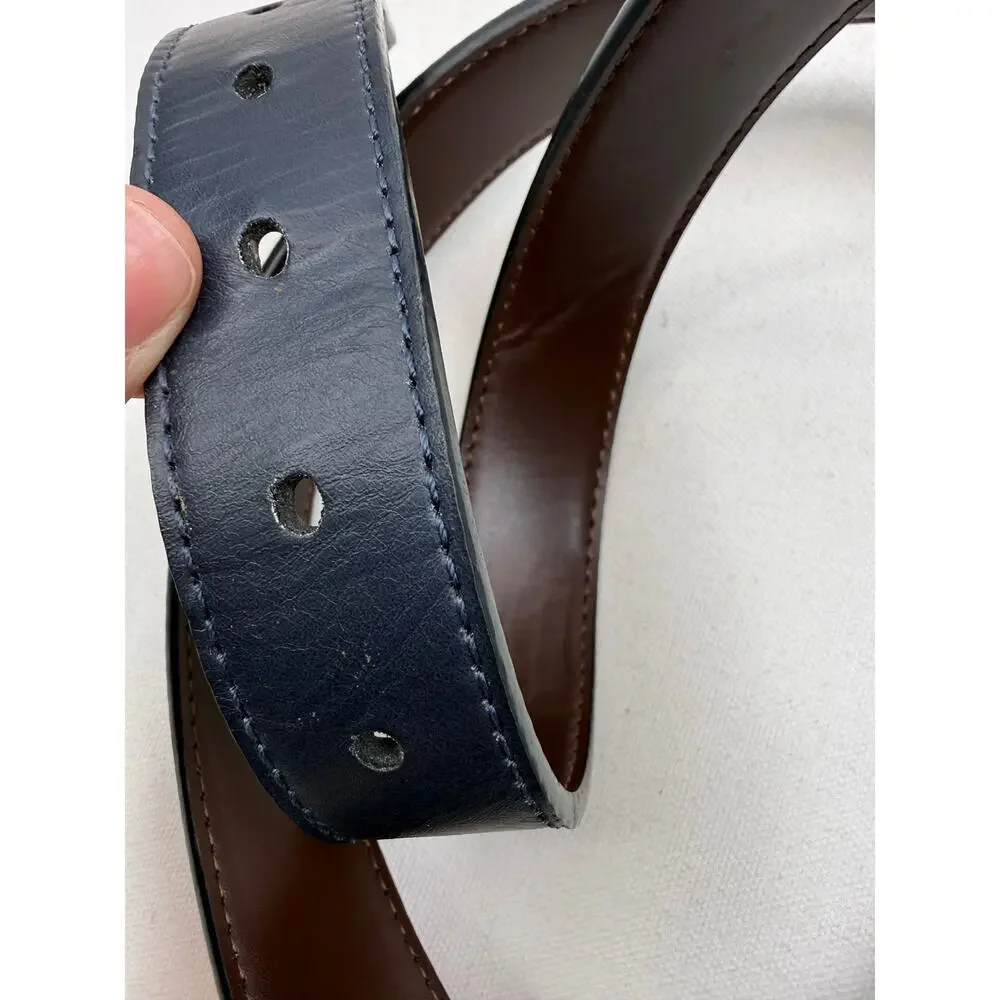 Vintage Y2K Tommy‎ Hilfiger Reversible Belt Navy Brown 40” Made in Taiwan